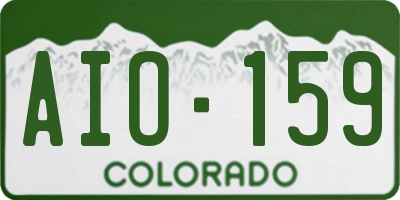 CO license plate AIO159