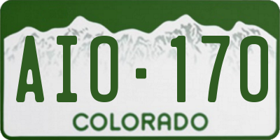 CO license plate AIO170