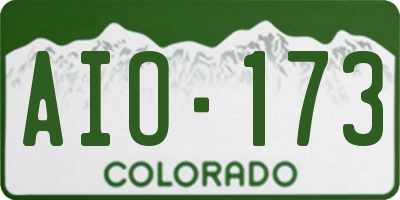 CO license plate AIO173