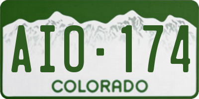 CO license plate AIO174