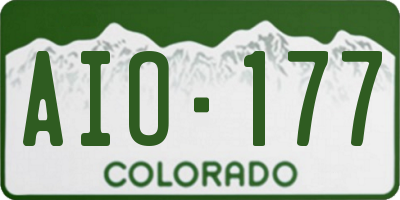 CO license plate AIO177