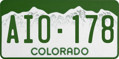 CO license plate AIO178
