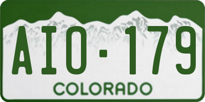 CO license plate AIO179