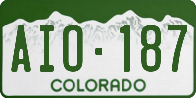 CO license plate AIO187