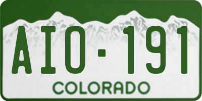CO license plate AIO191