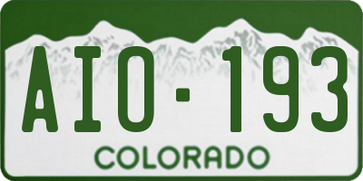 CO license plate AIO193