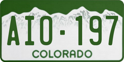 CO license plate AIO197
