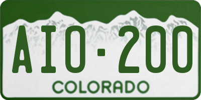 CO license plate AIO200