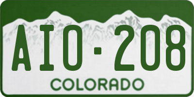 CO license plate AIO208