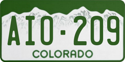 CO license plate AIO209