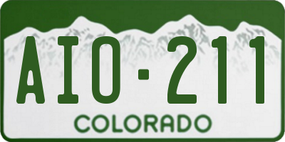 CO license plate AIO211