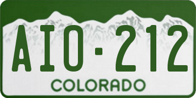 CO license plate AIO212