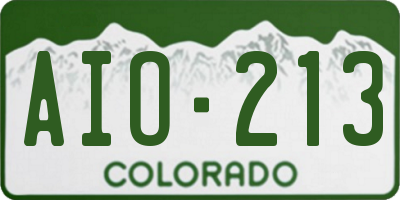 CO license plate AIO213