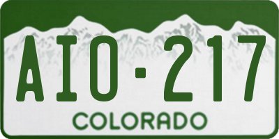 CO license plate AIO217