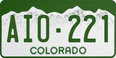 CO license plate AIO221