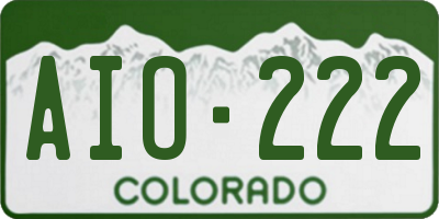 CO license plate AIO222