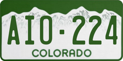 CO license plate AIO224