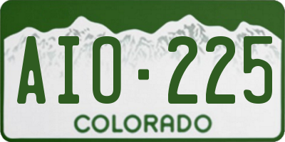 CO license plate AIO225