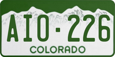CO license plate AIO226