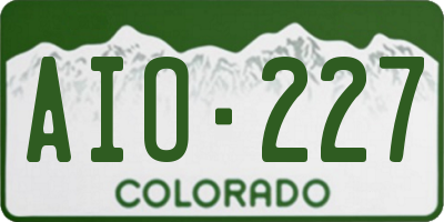 CO license plate AIO227