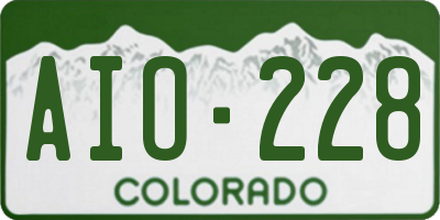 CO license plate AIO228