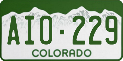 CO license plate AIO229