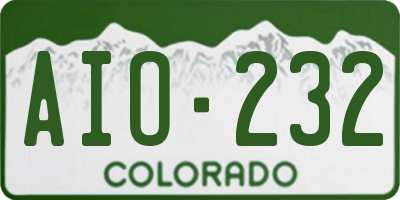 CO license plate AIO232