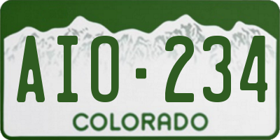 CO license plate AIO234