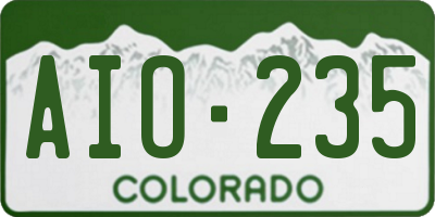 CO license plate AIO235