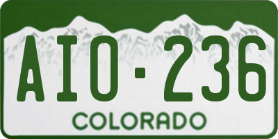 CO license plate AIO236