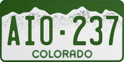 CO license plate AIO237