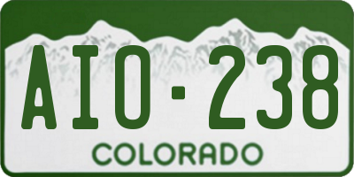 CO license plate AIO238