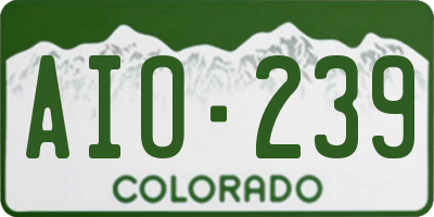 CO license plate AIO239