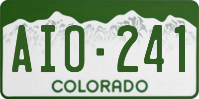 CO license plate AIO241