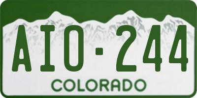CO license plate AIO244