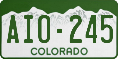 CO license plate AIO245