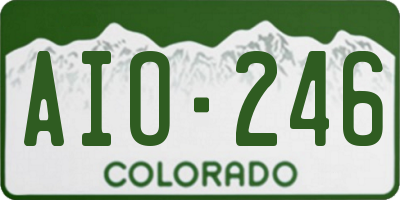 CO license plate AIO246