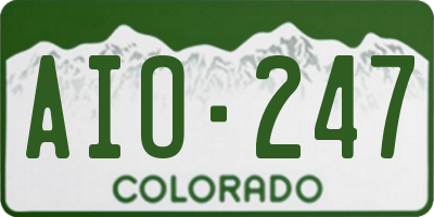 CO license plate AIO247