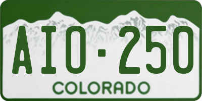 CO license plate AIO250
