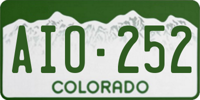 CO license plate AIO252