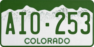 CO license plate AIO253