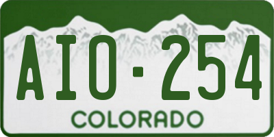 CO license plate AIO254