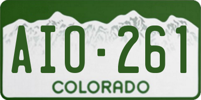 CO license plate AIO261