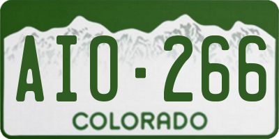 CO license plate AIO266