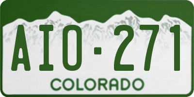 CO license plate AIO271