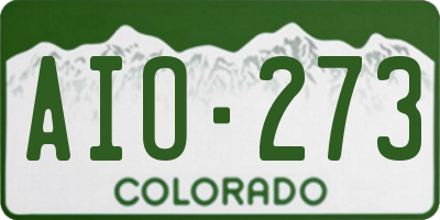 CO license plate AIO273