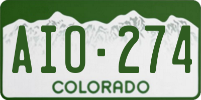 CO license plate AIO274