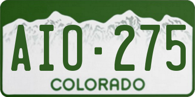 CO license plate AIO275