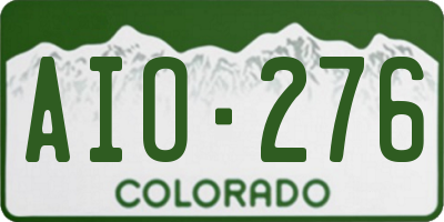 CO license plate AIO276