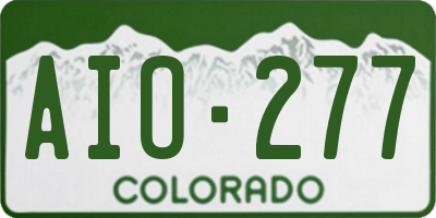 CO license plate AIO277